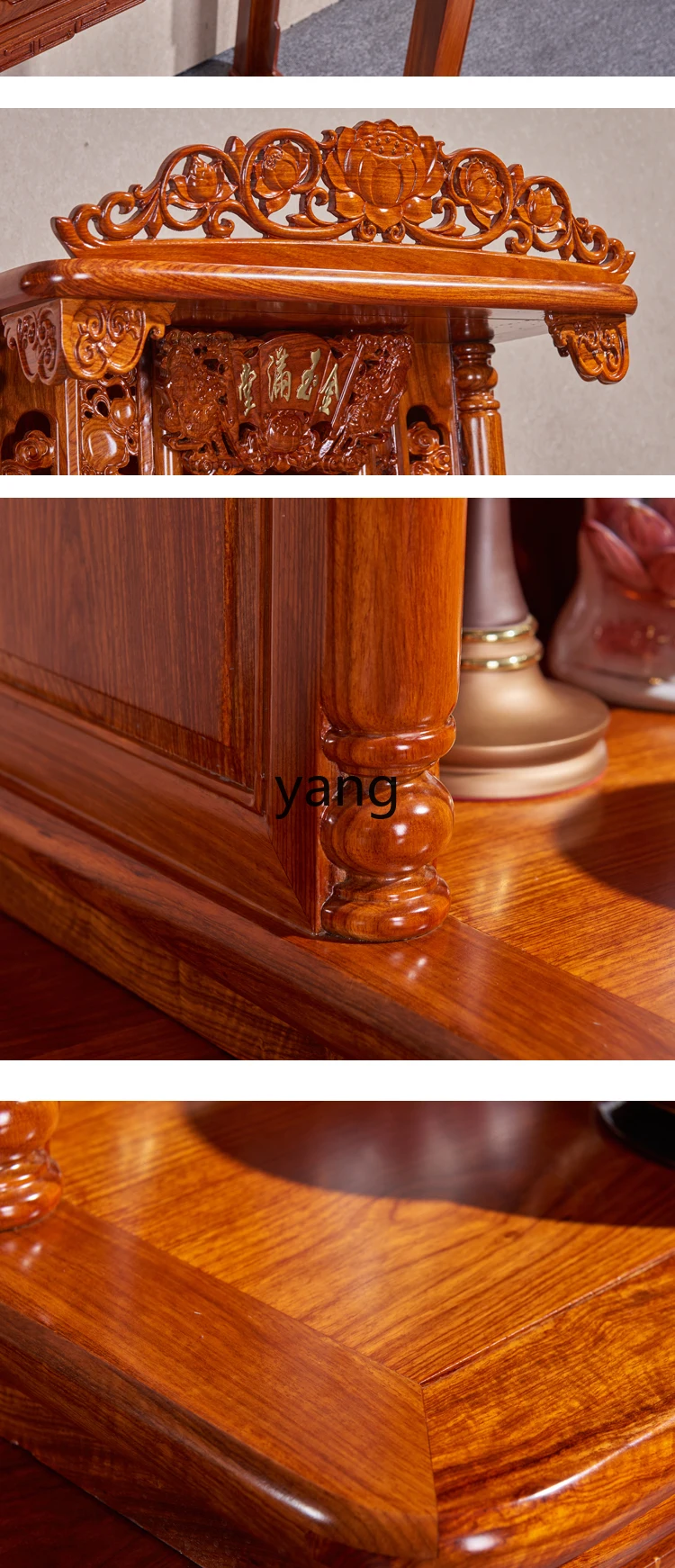 CX  Solid Wood Wall-Mounted Buddha Shrine Hanging Cabinet Rosewood Buddha Table