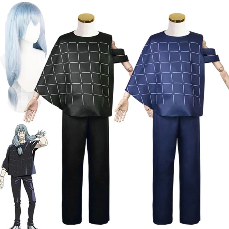 Jujutsu Kaisen Mahito Costumi Cosplay Parrucca Anime Top Pantaloni Vestito Costume di Halloween per Gli Uomini Festa di Carnevale Gioco di ruolo Parrucche Puntelli JS