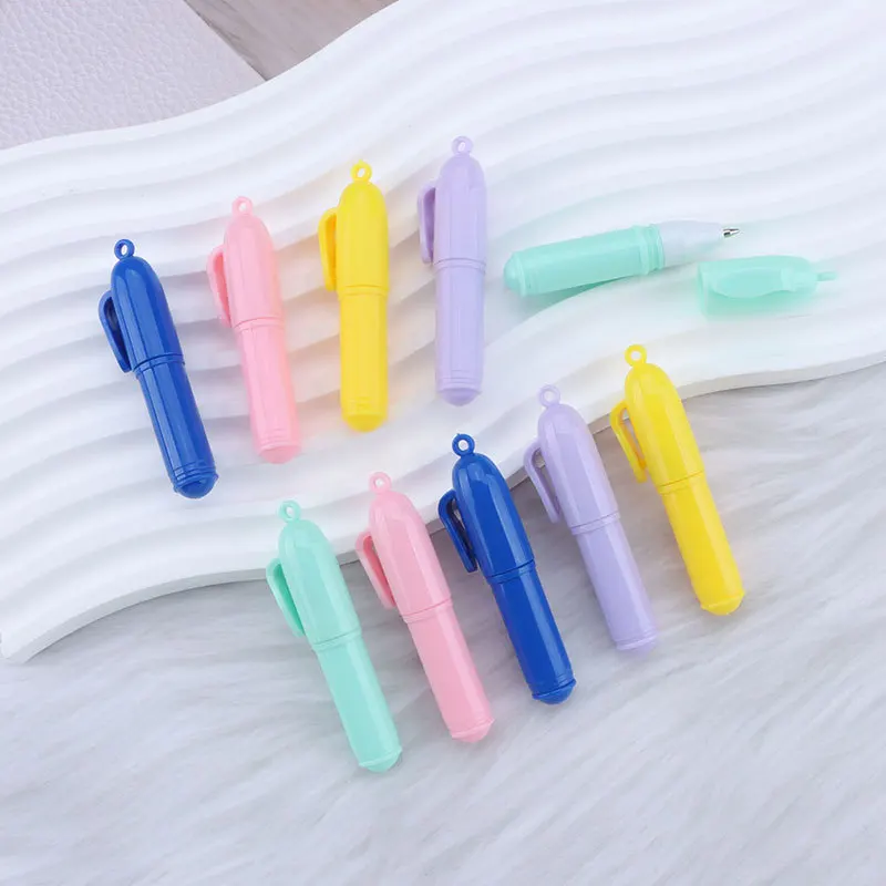 21Pcs Portable Mini Pen Keychain Pendant for Birthday Party Father's Day Carnival Christmas School Party Gift Prize Filler