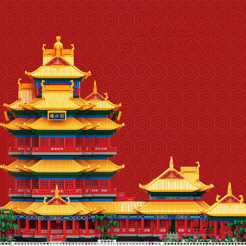 

China Historical Architecture Micro Diamond Block Yuejiang Tower Building Brick Nanobricks Construction Model Toys For Gifts