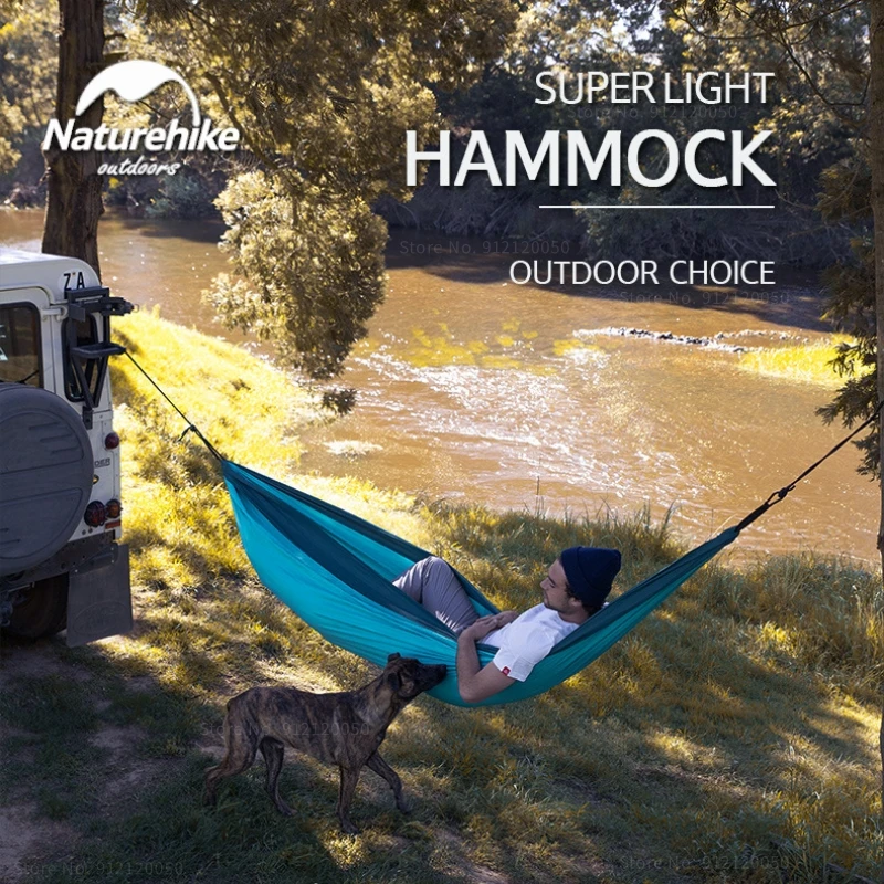 

Naturehike Camping Swing Hammock Ultralight 600g Anti Rollover 1-2 Person 180kg Bearing Weight Outdoor Forest Portable Hammock