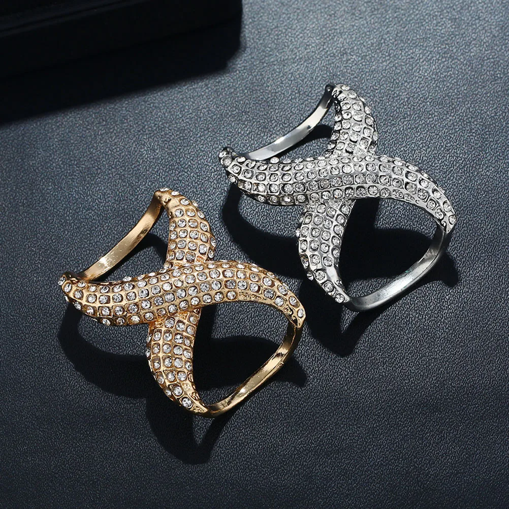 2 قطعة حلقات وشاح حجر الراين مقاطع شال مشبك المشابك ملابس أنيقة السحابات لفساتين تي شيرت القبعات الاستخدام اليومي للحفلات