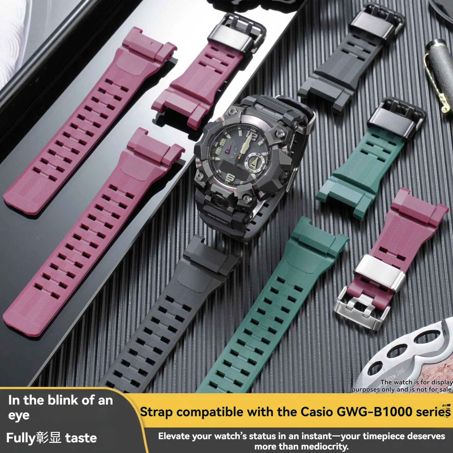 Special Concave Interface Resin Replacement Watch Strap suitable for Casio Mudmaster 3rd Gen GWG‑B1000 Men Wristband accessories