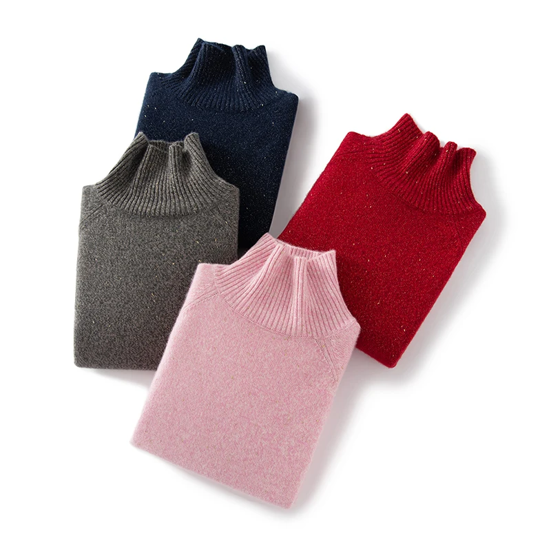2025 Hot Sale Winter Women\'s 100% Pure Cashmere Sweater Turtleneck High Quality Soft Female Loose Thickened Knitted Pullover