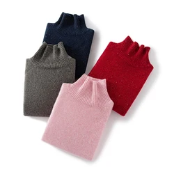 2025 Hot Sale Winter Women's 100% Pure Cashmere Sweater Turtleneck High Quality Soft Female Loose Thickened Knitted Pullover