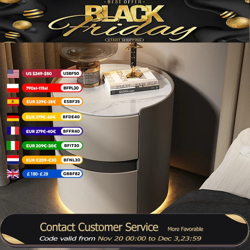 

European Wooden Nightstands Classic Round ItaliyaDesign Unique Nightstands Bedroom Space Saving Mesilla De Noche Home Furniture