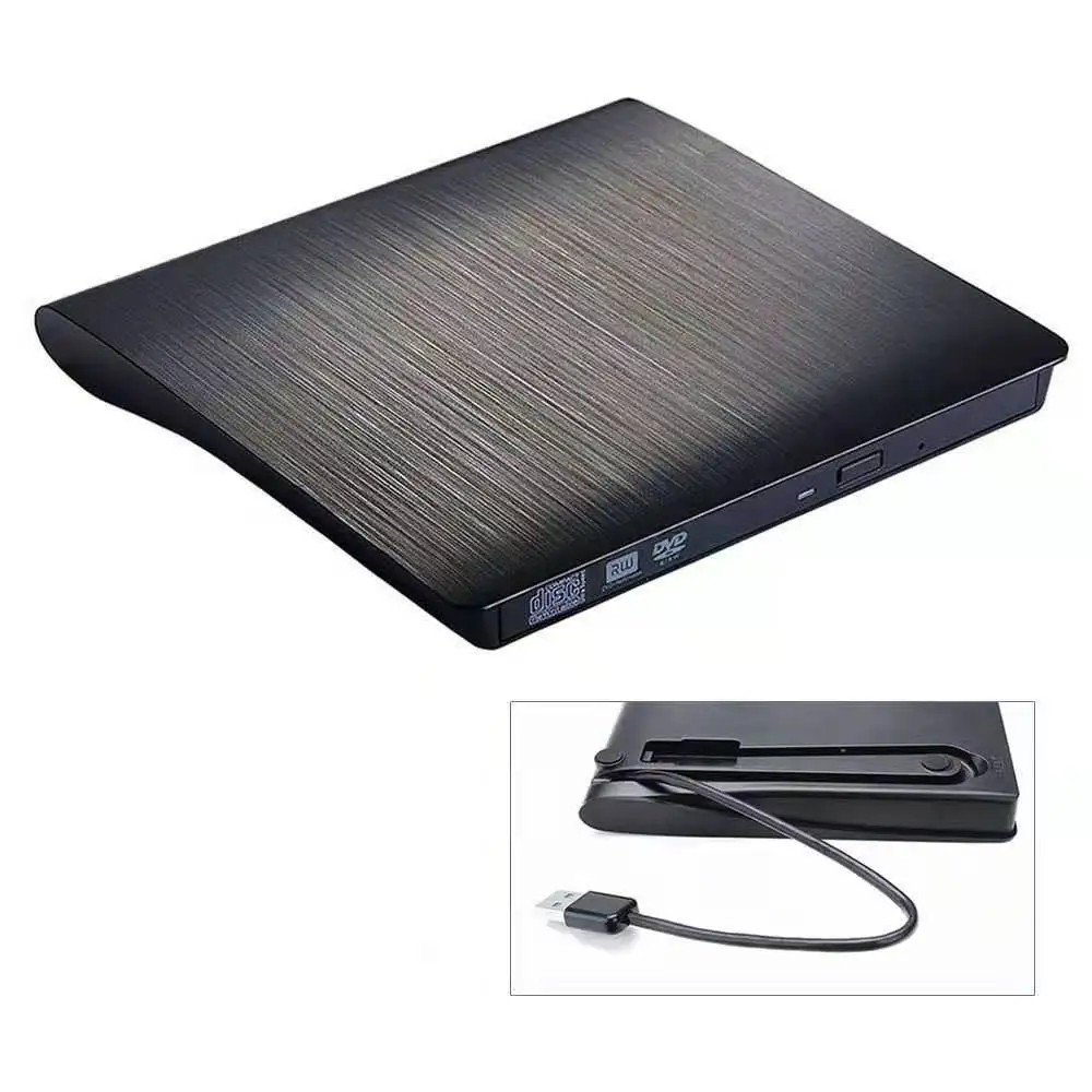 USB3.0 Mobile Optical Drive External Notebook Desktop Optical Drive for DVD Burner Black Optical Drive CD-RW External