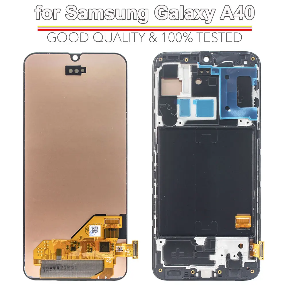 Wyświetlacz AMOLED LCD do Samsung Galaxy A40, ekran dotykowy, digitizer, zamiennik do Samsung A40 A405FN A405FM A405S, wyświetlacz LCD do telefonu. — zdjęcie produktu 2