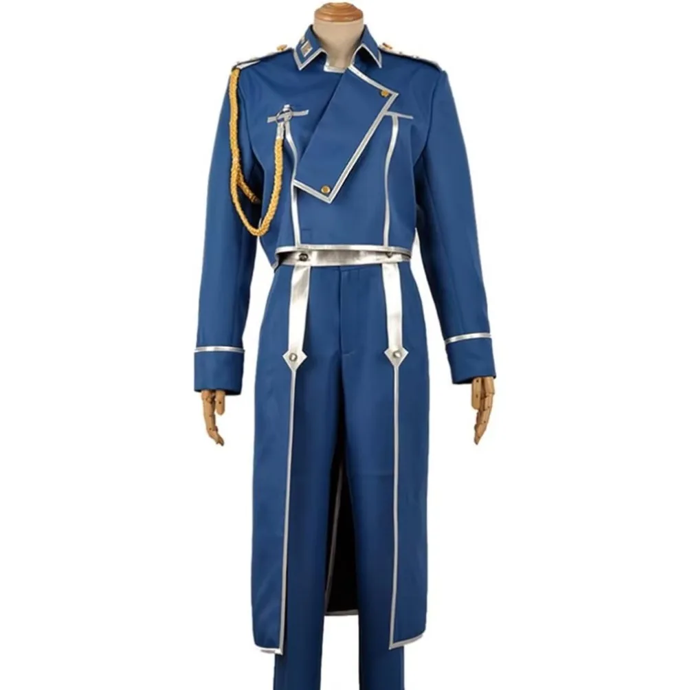 Fullmetal Alchemist Roy Mustang Cosplay Costume Military Uniform Full Set Halloween Men Outfit