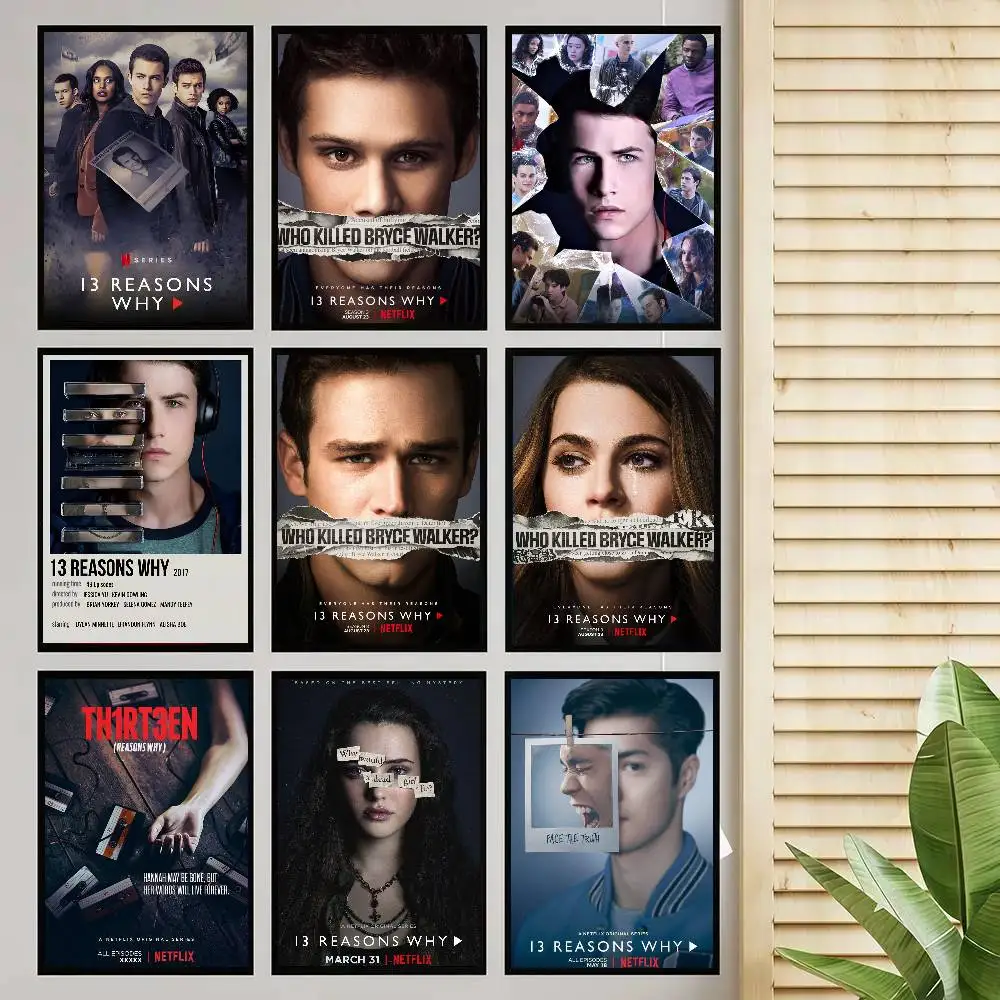 13 Reasons Why Poster Self-adhesive Art Room Entrance Restaurant Wall Decor Art Painting