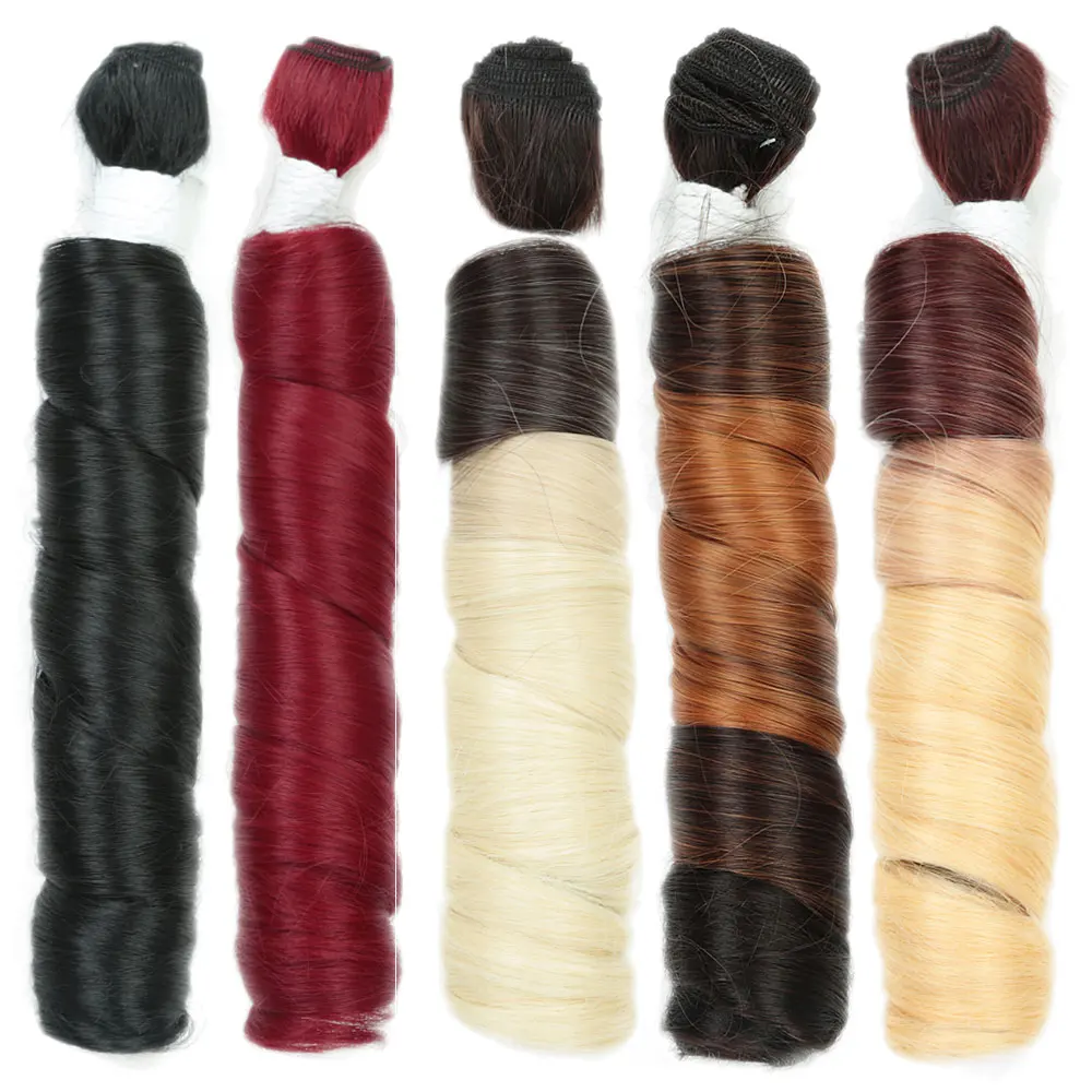 

Alibaby, 3 шт./лот, накладные волосы с эффектом свободной волны, омбре, 18 дюймов, синтетические пучки для наращивания волос, густые от корней до кончиков