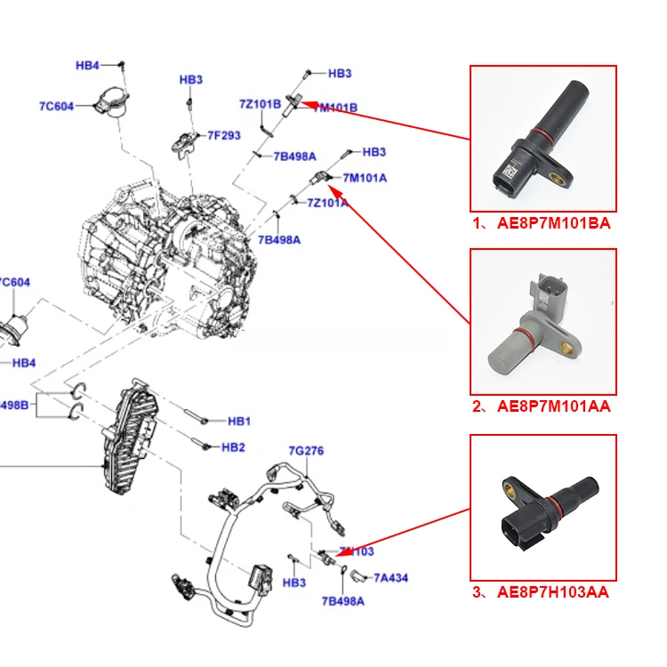 Skula Auto Part Position Sensor Transmission Speed Sensor for FORD FOCUS ECOSPORT FIESTA AE8P7M101BA AE8P-7M101-BA