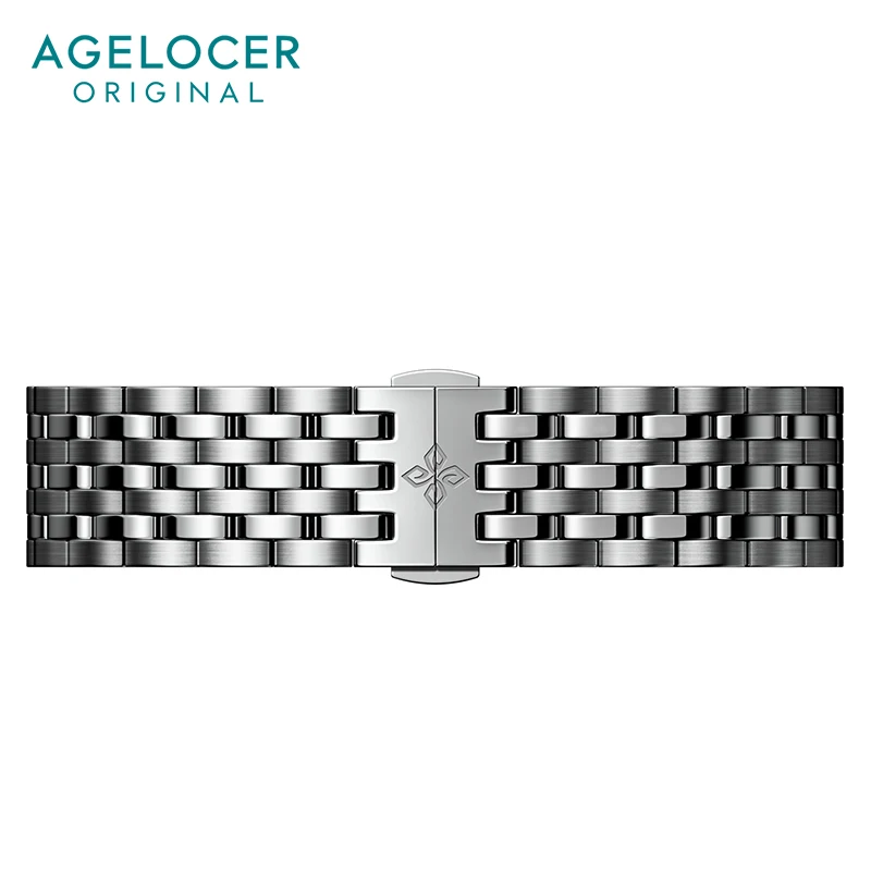 AGELOCER Original Brand 20mm 7-pieces Link Steel Strap 18mm Bracelet Fashion Strap 316L Stainless Steel Watch Strap