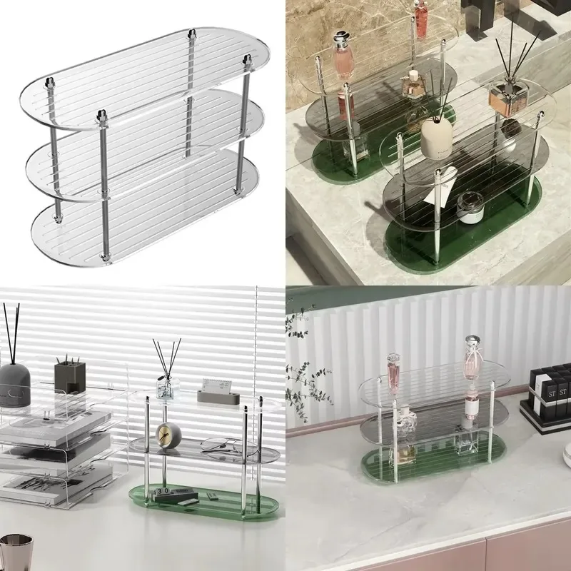 Wholesale PET plastic cosmetics storage rack portable kitchen bedroom multi-layer storage rack