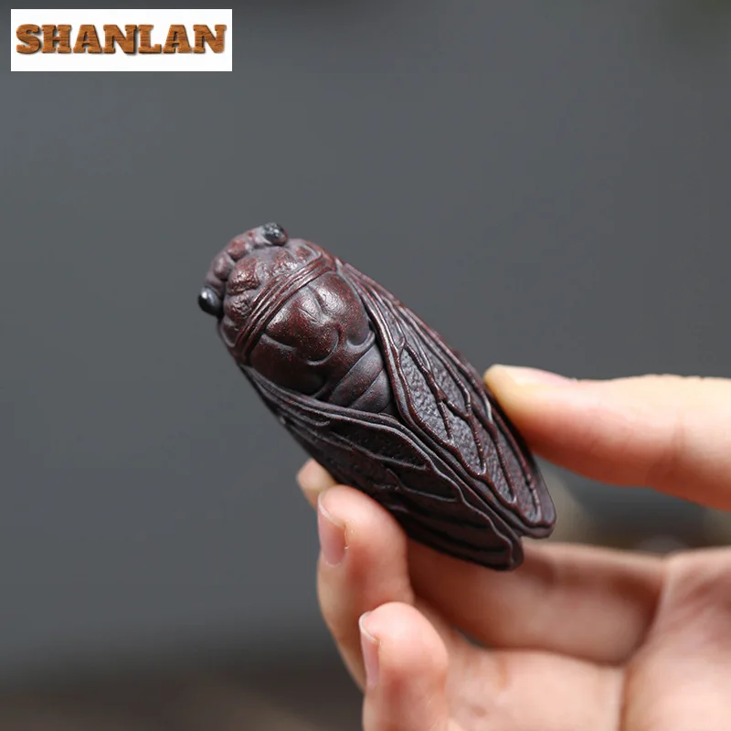 Kreatywna figurka cykada Yixing Purple Clay Tea Pet Small Golden Cicada Tea Figurka Tea Play Toys Statue Tea Ceremony Cafes Ornaments