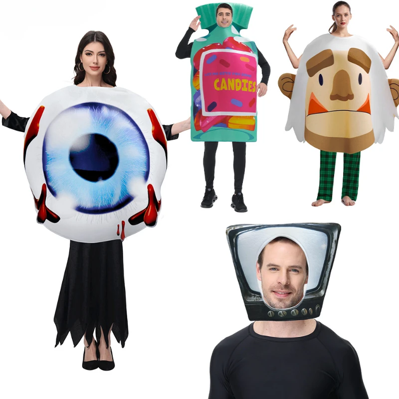 

Halloween Funny Sponge Costume Creative Eyeball Candy Jar Monkey Party Carnival Festival Cosplay Dress Up Props