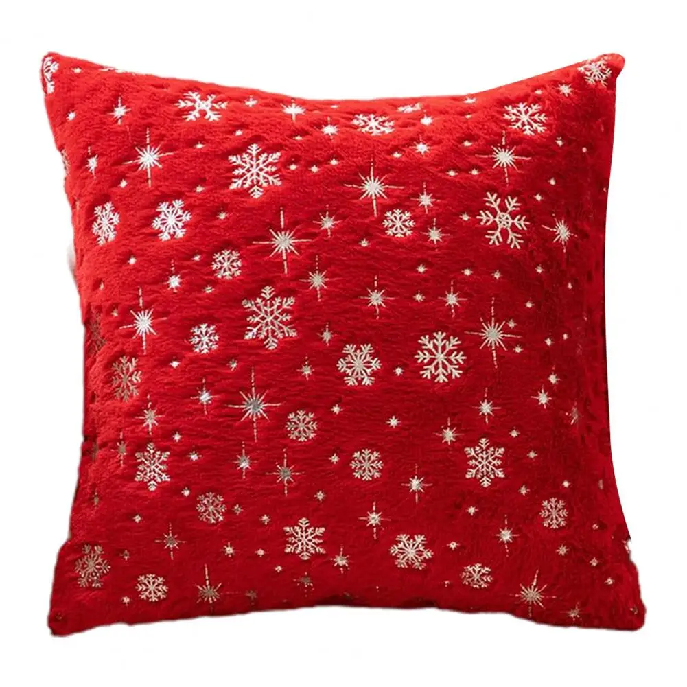 Christmas Gift Pillowcase Printed Throw Hidden Zipper Design Soft Plush Cushion