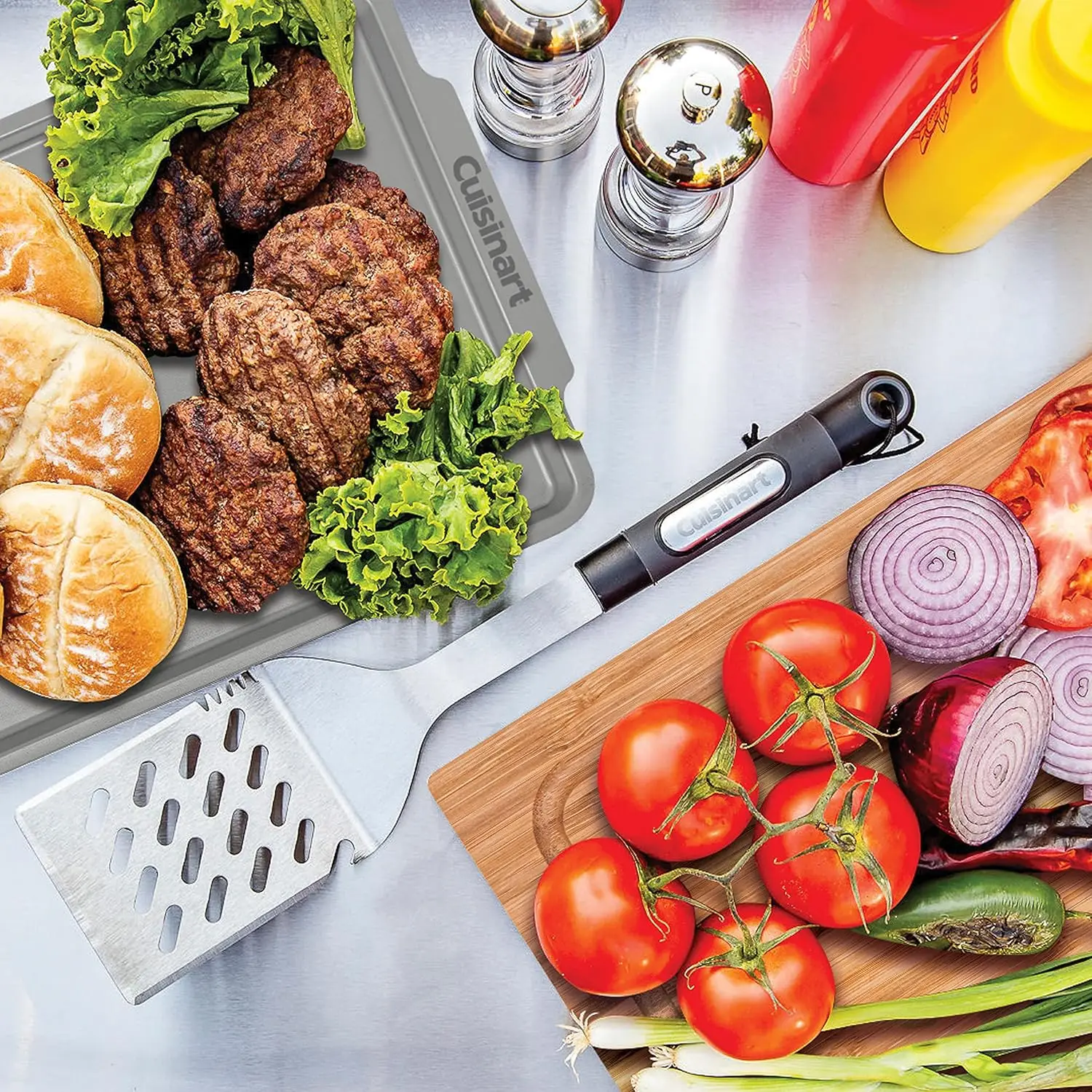 Tábua de corte de bambu com bandeja deslizante oculta para preparação e servir alimentos fáceis