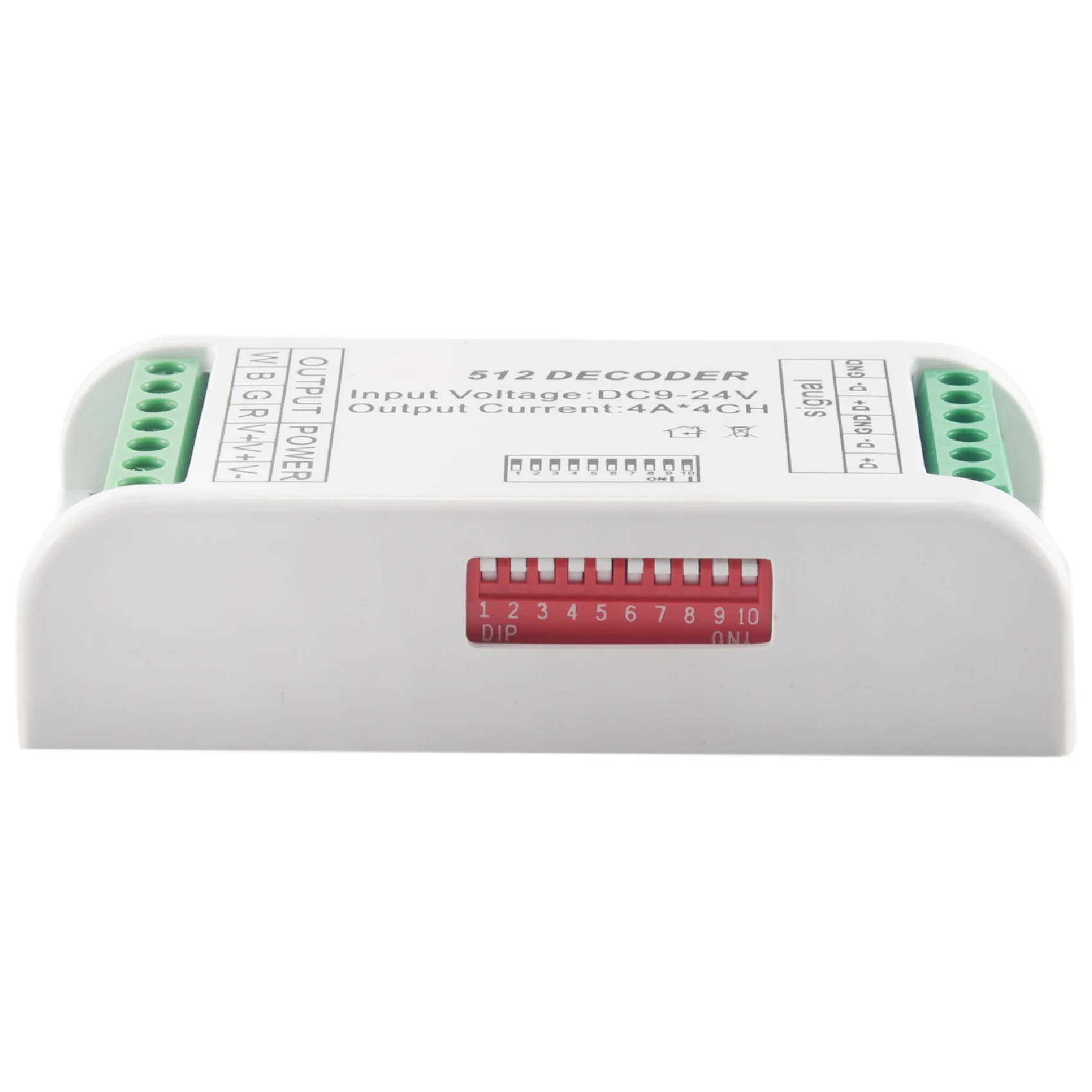 A23F-Mini 4 Channel DMX RGBW Decoder 16A RGB RGBW Strip Controller DMX 512 Dimmer Driver For LED Strip Lights DC9-24V