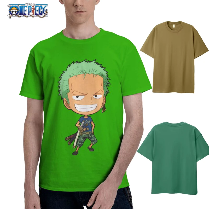 

Мужская цельная хлопковая футболка с Луффи Зоро, спортивная летняя футболка с рисунком краски для взрослых, модная косплей, мягкая одежда с короткими рукавами и принтом аниме