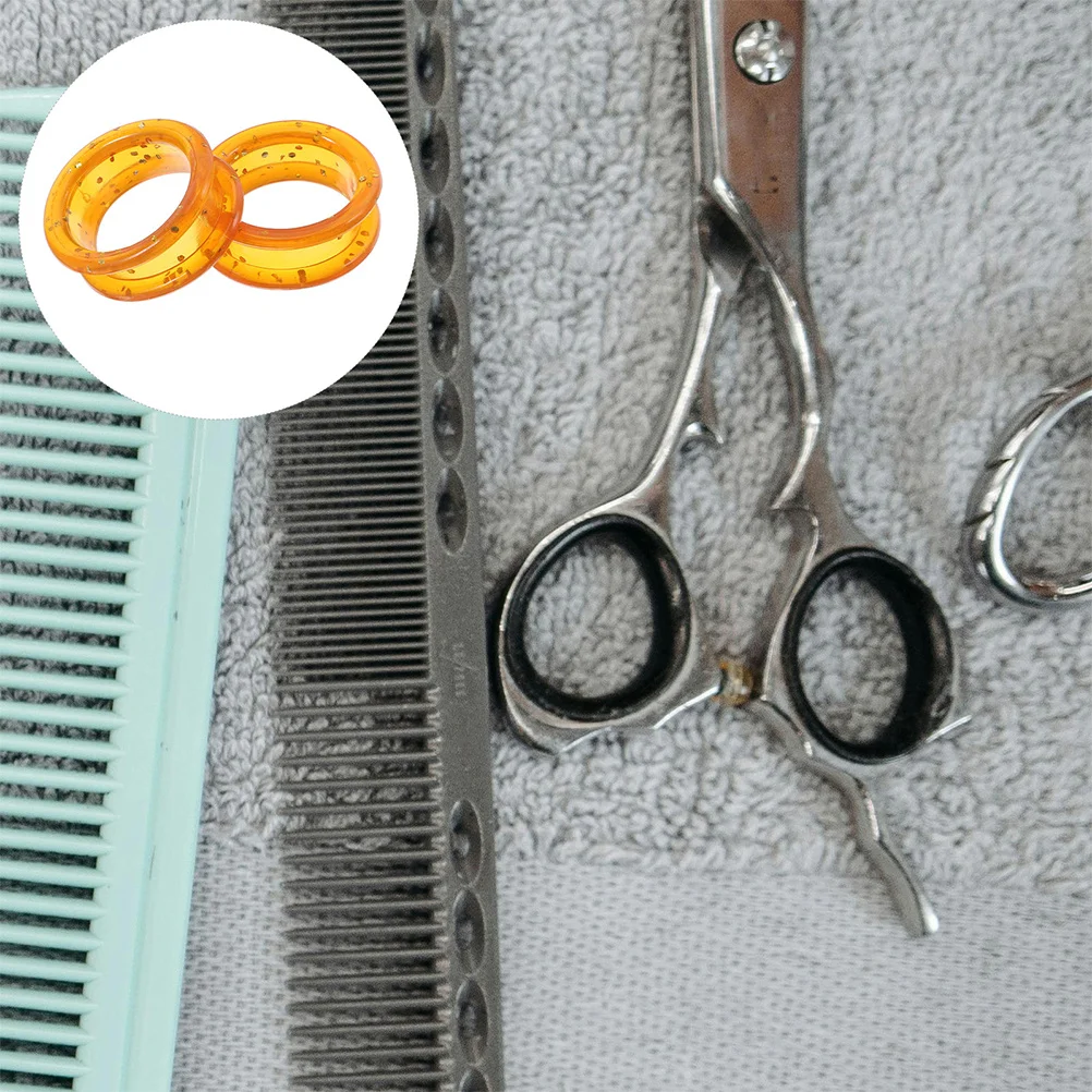 

10Pcs Barber Shear Inserts Silicone Thumb Protectors for Scissor Handles Lightweight Comfortable Fit for Hair and Pet Cutting