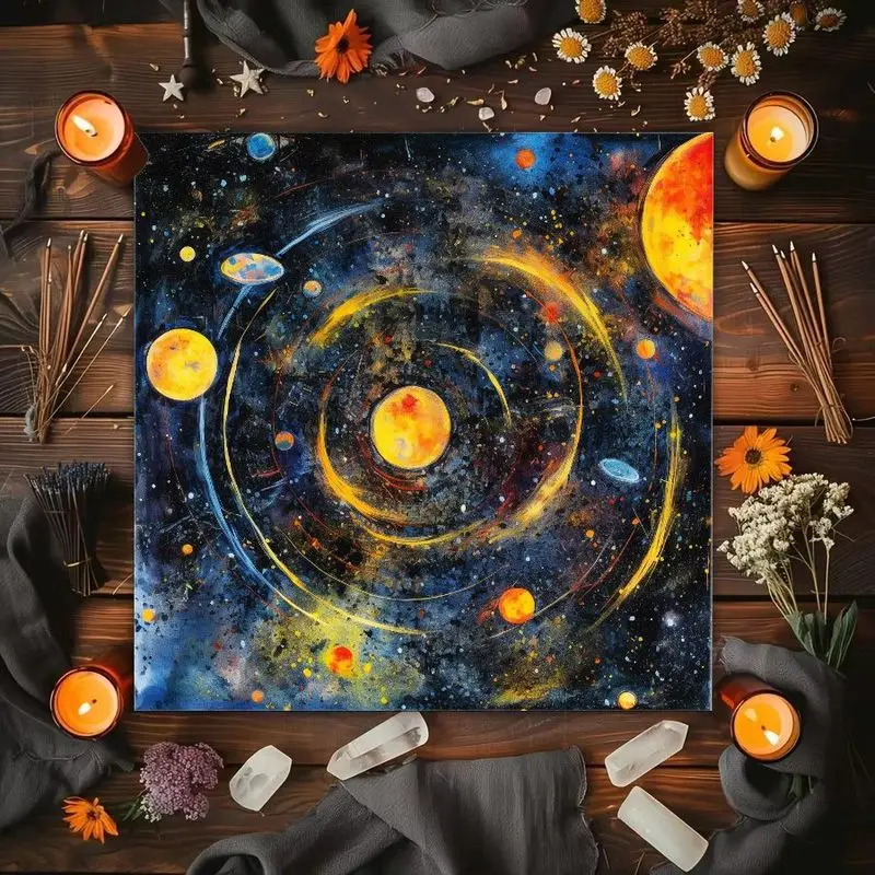 VIKAMA Gilded Butterfly Blossoms Tarot Card Tablecloth Mysterious Divination Altar Cloth Ceremony Table Mat Background Cloth