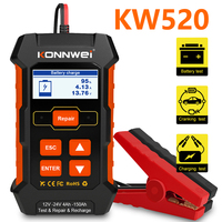 KONNWEI KW520 12V 10A Automatic Truck Battery Tester 24V 5A Auto Charger Lead Acid Car Battery Pulse Repair Tool AGM Gel Lithium