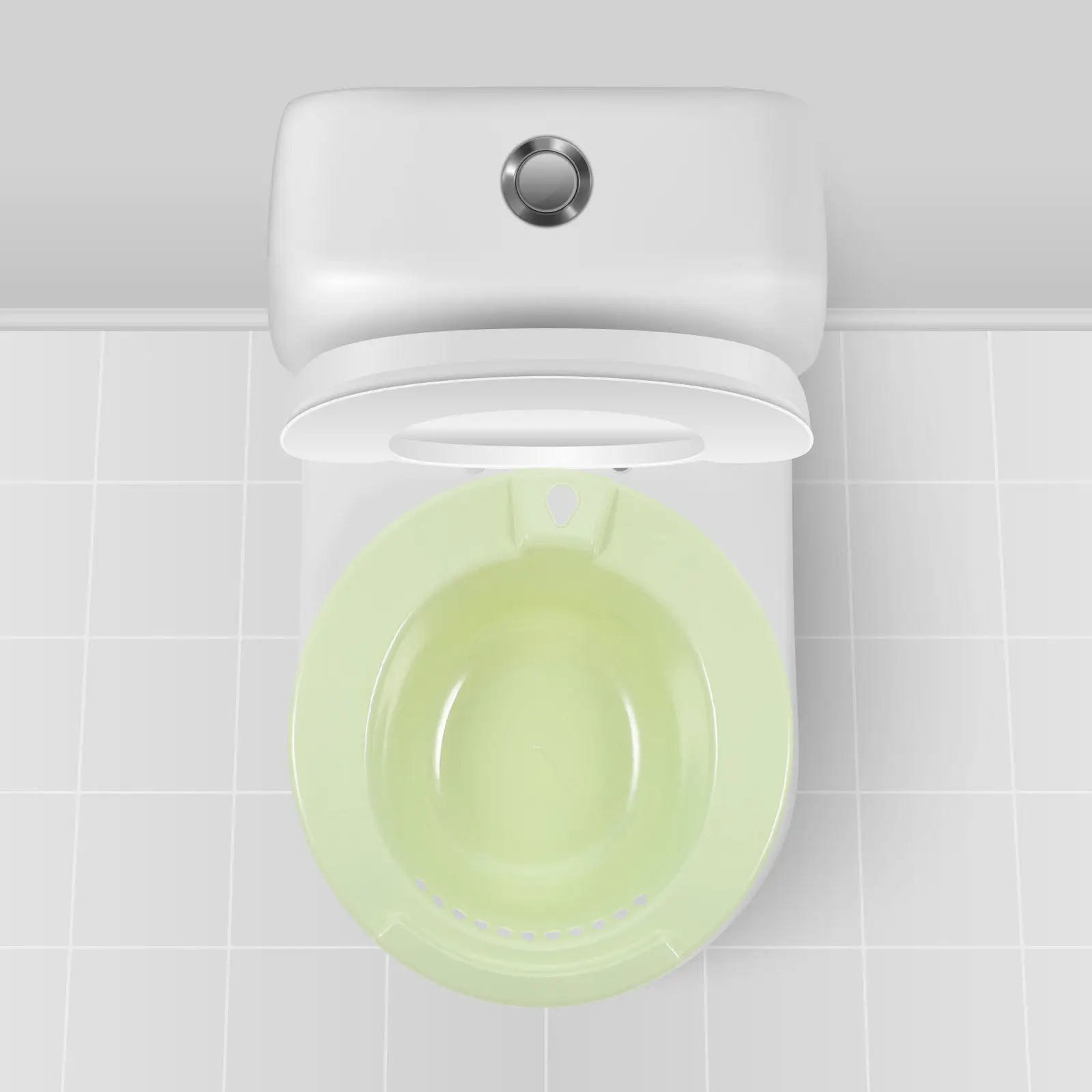 

Sitz Bath for Hemorrhoids Postpartum Care Elderly Pregnant Women Nordic Green Wide Seat Deeper Bowl Wall Mount Overflow Hole