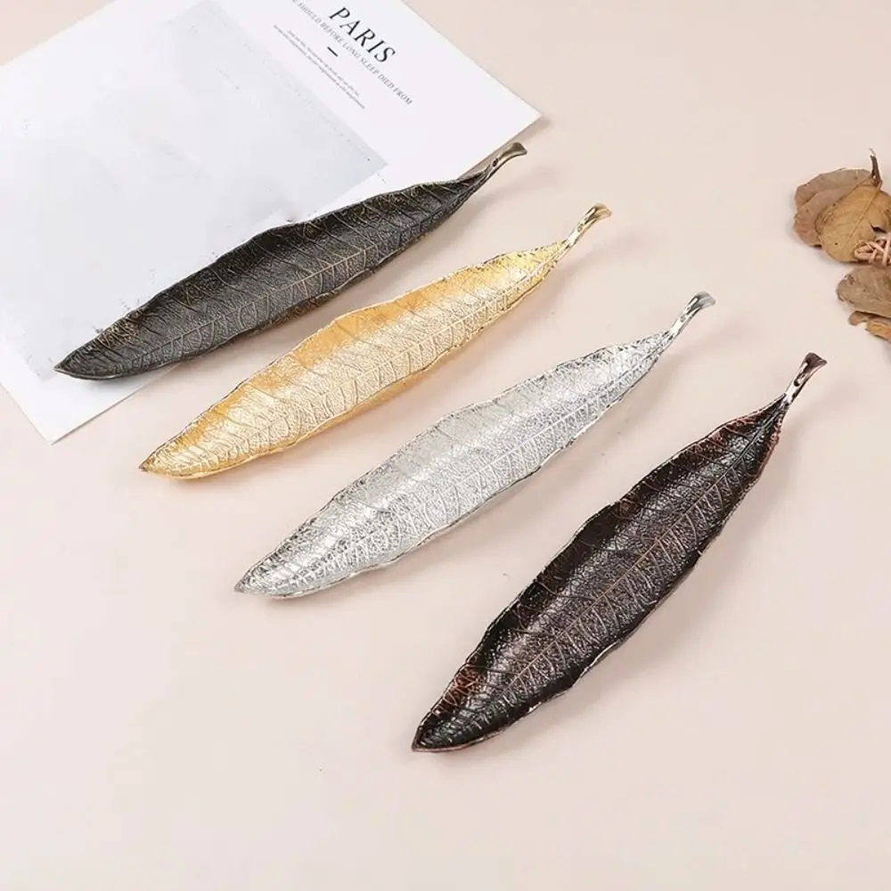 

Retro Handmade Leaf Incense Tray Antique Leaf Design Incense Holder Zinc Alloy Vertical Incense Rack Gift