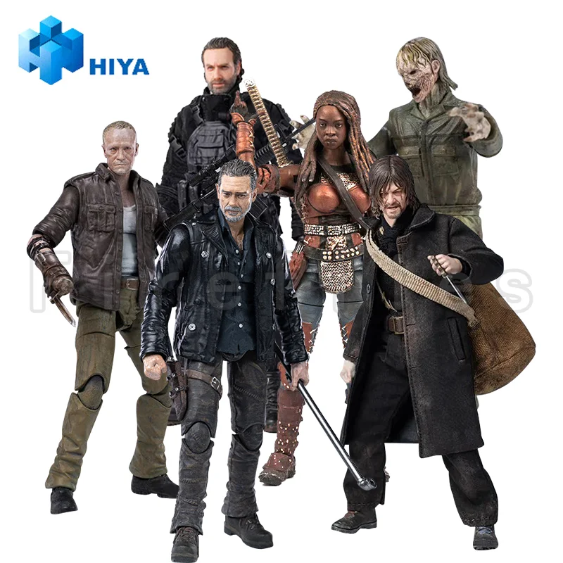 Figura de acción HIYA de 3.75 pulgadas, serie exquisita Mini, The Walking Dead, Michonne, Negan, Daryl, Dark Eyes Walker, juguete de anime.
