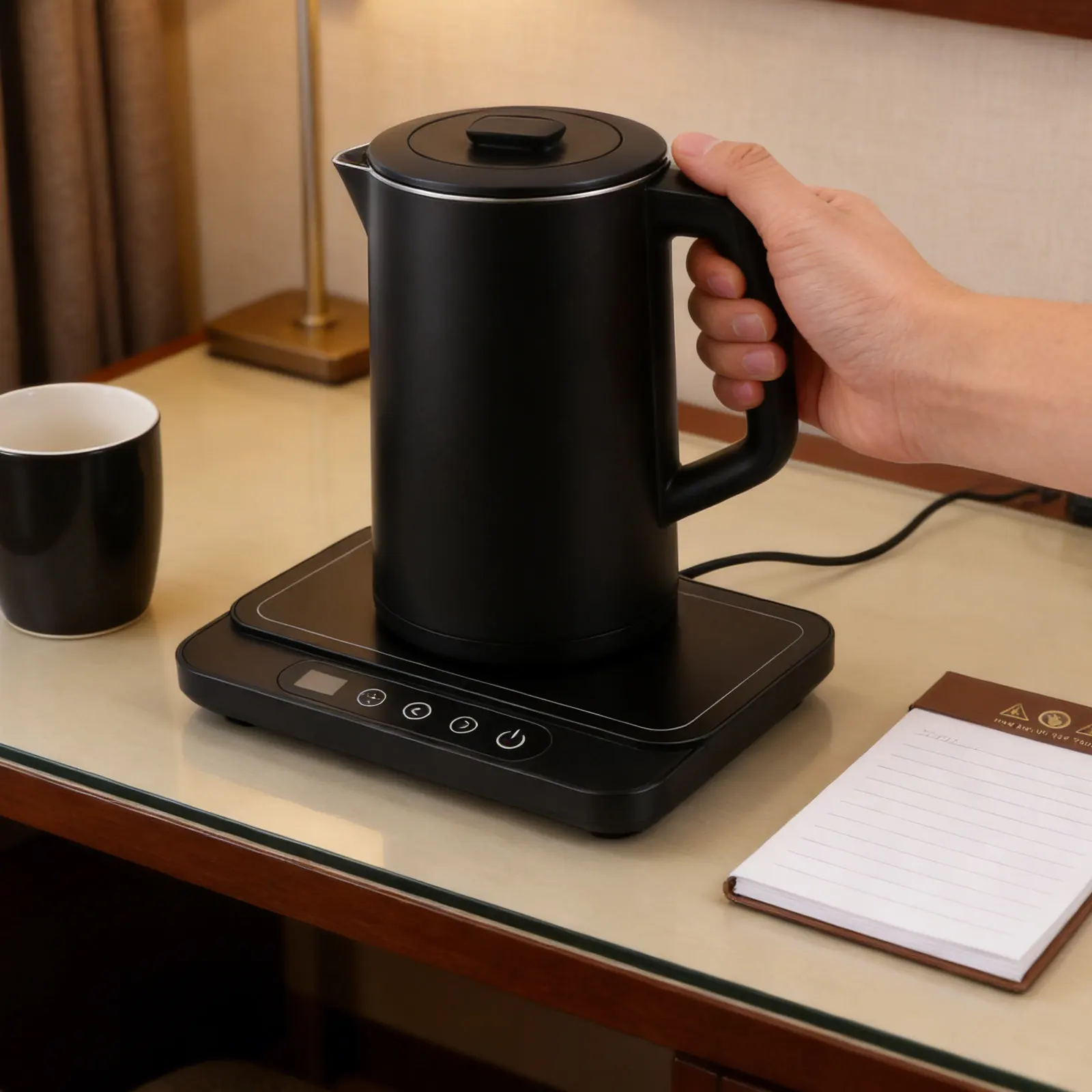 

Регулируемая электрическая грелка для еды 50 Вт, 9 температурных режимов, таймер на 12 часов, подставка для кружки, ультратонкий дизайн, для стола