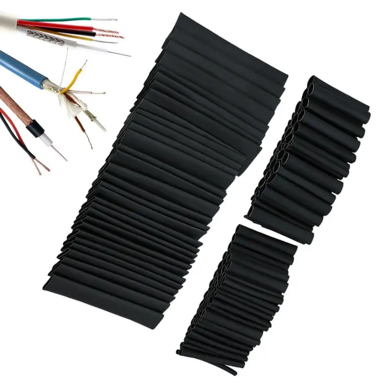 Heat Shrink Tubing Kit 127X Industrial Heat-Shrink Tubing 7 Sizes Electrical Wire Cable Sleeve Wrap Tube Assortment For Long