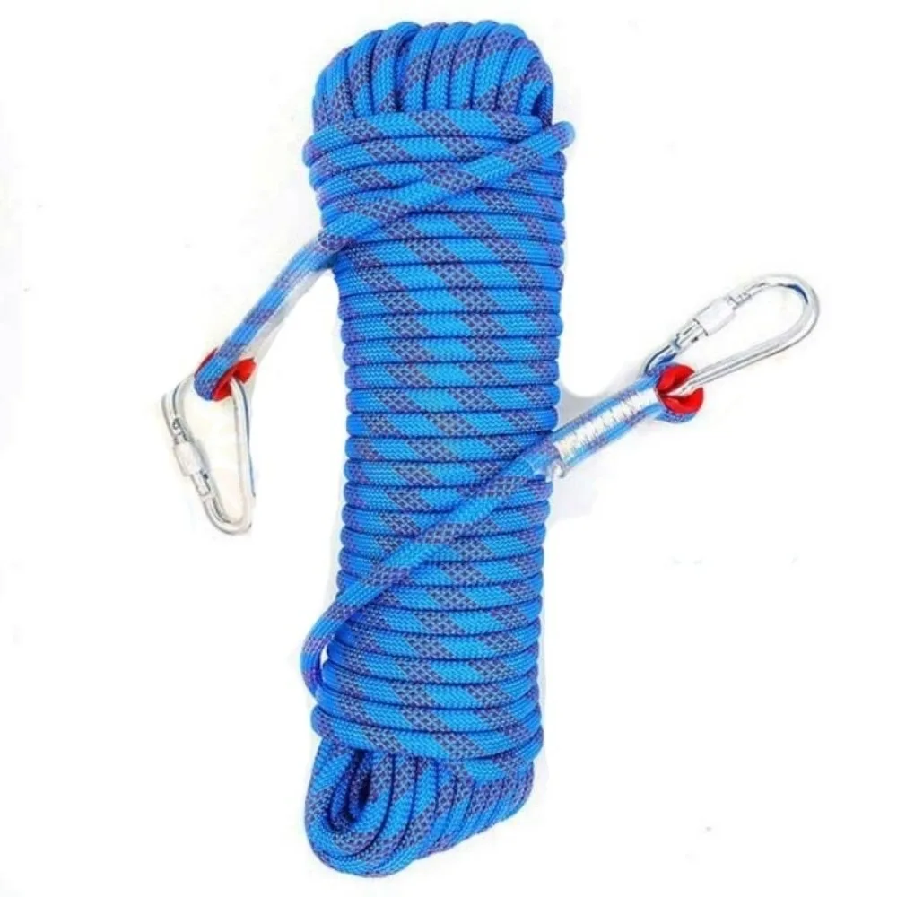 

Tool Thickened 10mm Safety Life Rope High Strength with 2 Steel Hooks Climbing Rope Paracord Static Survival Rope Car Rescue