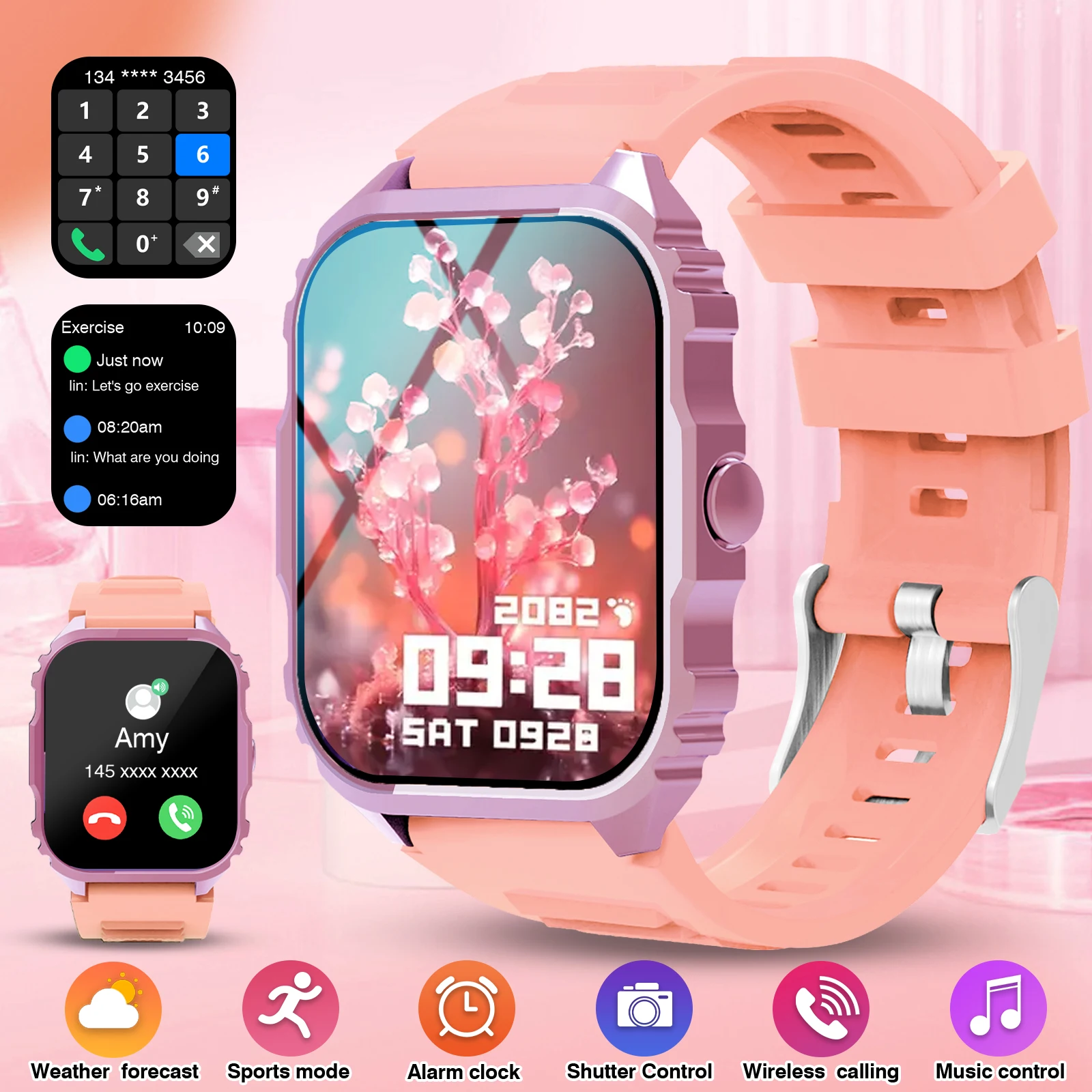 

Умные часы, перезаряжаемая литий-полимерная батарея, удаленная камера, будильник, спортивный трекер, для мужчин, женщин, мальчиков, девочек