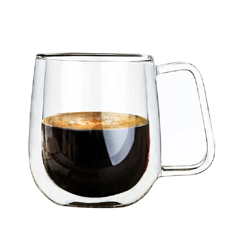 【LAST CHANCE】Coffee Cups Set Tea Mugs Handmade Creative Beer Drink A Mug Of Office Mug Transparent Drinkware Double Glass Cups