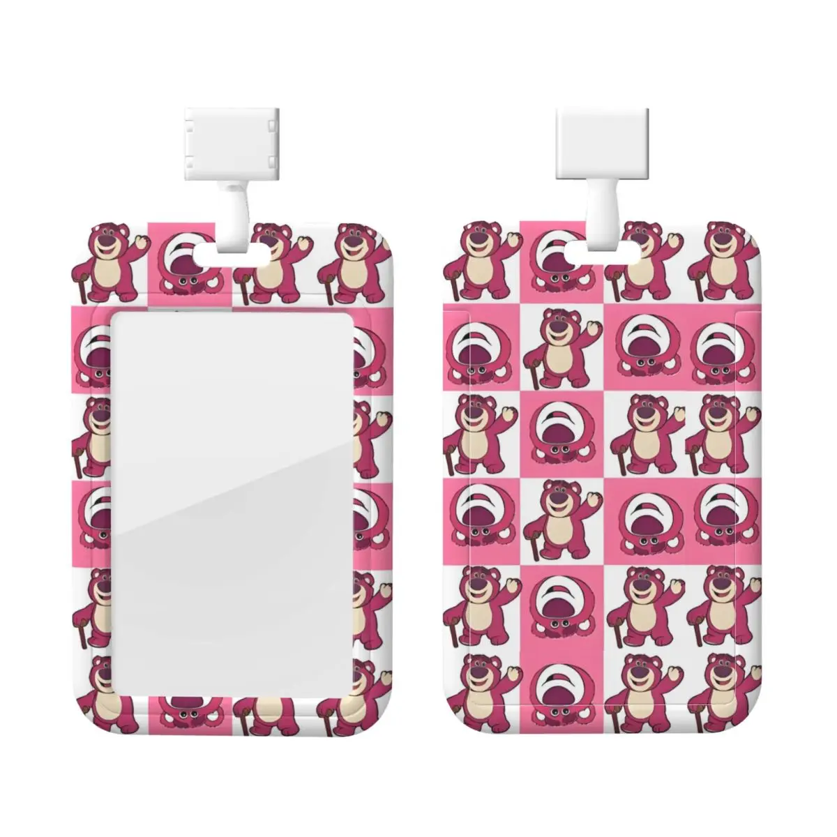 

Пользовательский держатель для бейджа с медведем Lotso Huggin, держатель для карточек для больниц, унисекс, шейный ремешок, держатели для кредитных карт, шейный ремешок