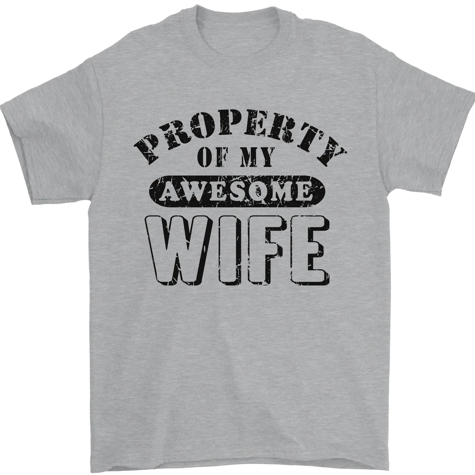 Property of My Awesome Wife Valentines Day Mens T-Shirt 100% Cotton