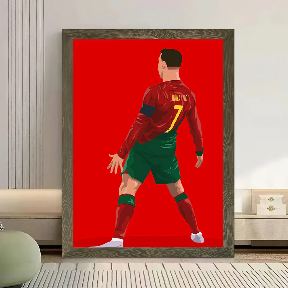 Cristiano Ronaldo in Portugal Jersey Printed Canvas Poster Personalized High Quality Wall Art Paintings for Room Ornaments Mural view 3