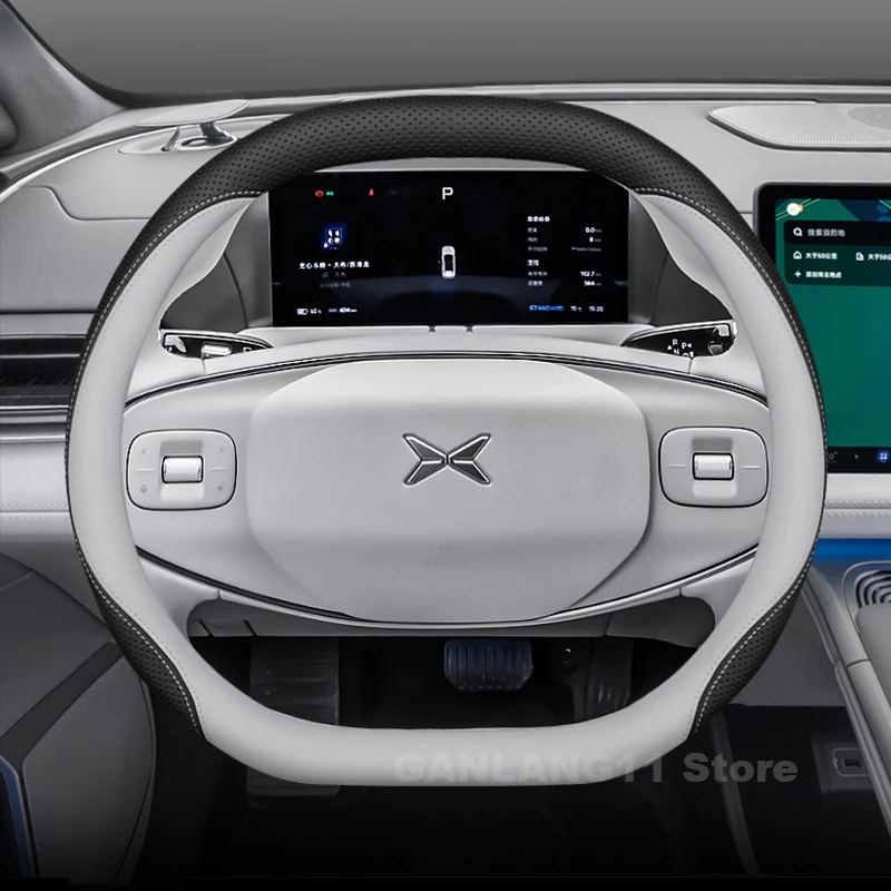 

Leather Car Steering Wheel Cover For All New Xpeng G9 G6 2024 2025 Covers For Covers Auto interior Xpeng G6 Accessories 2025