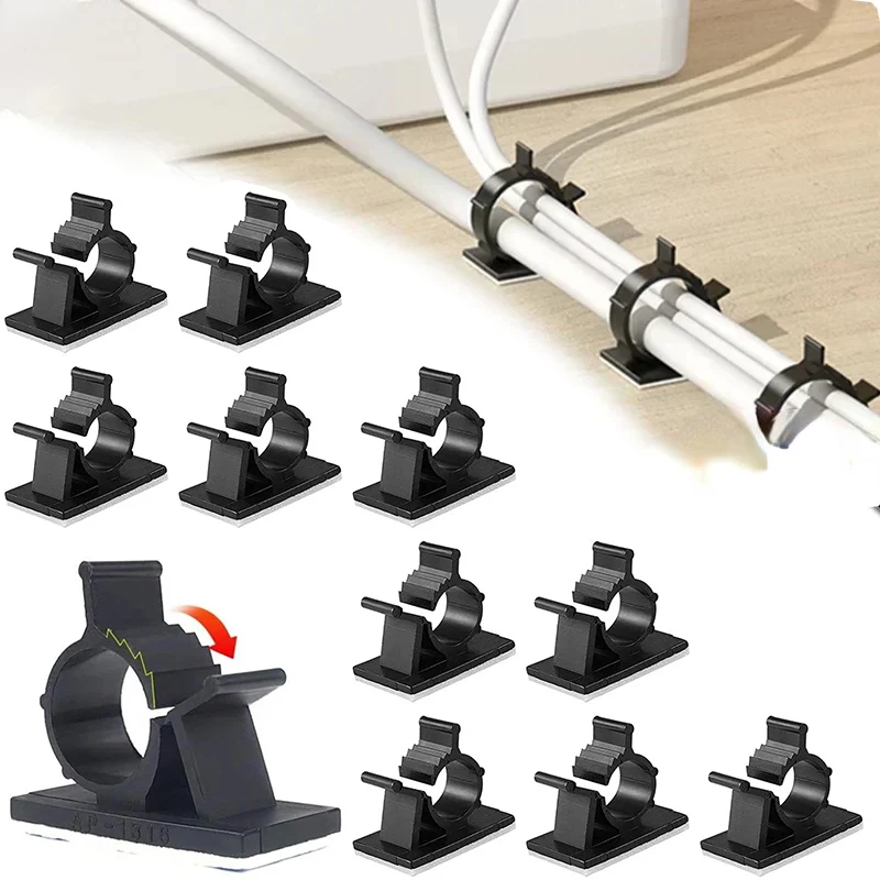 Adjustable Self Adhesive Cable Clips Cord Management Wire Holder Organizer Clamp Desk Tidy Cable Manager in Car Home Office Clip