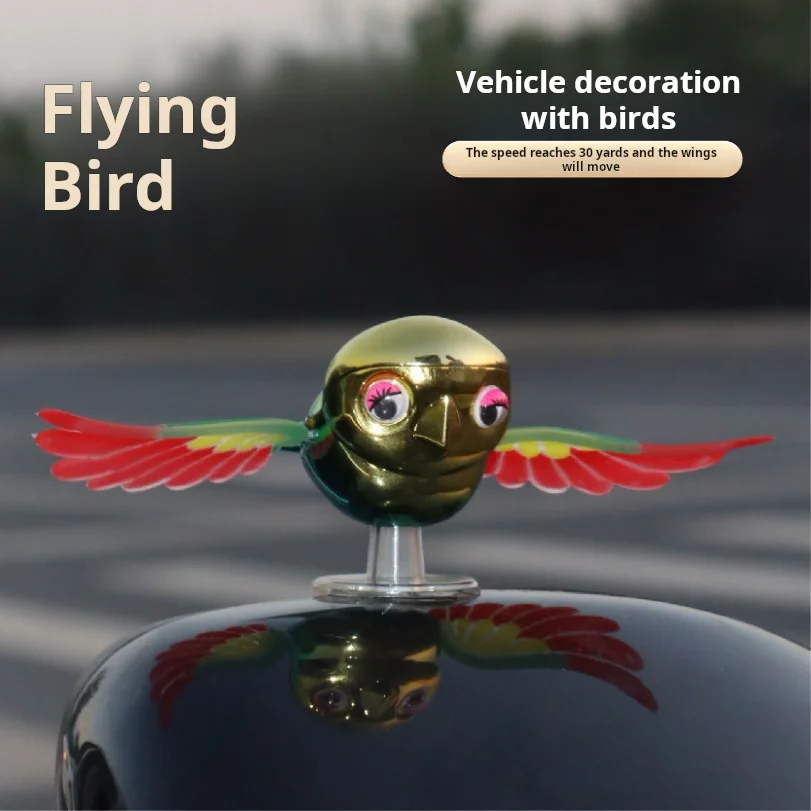 

On-board Companion Flying Bird Car Exterior Car Motorcycle Ernaments Electric Vehicle Ornaments Rearview Mirror Roof Decorations