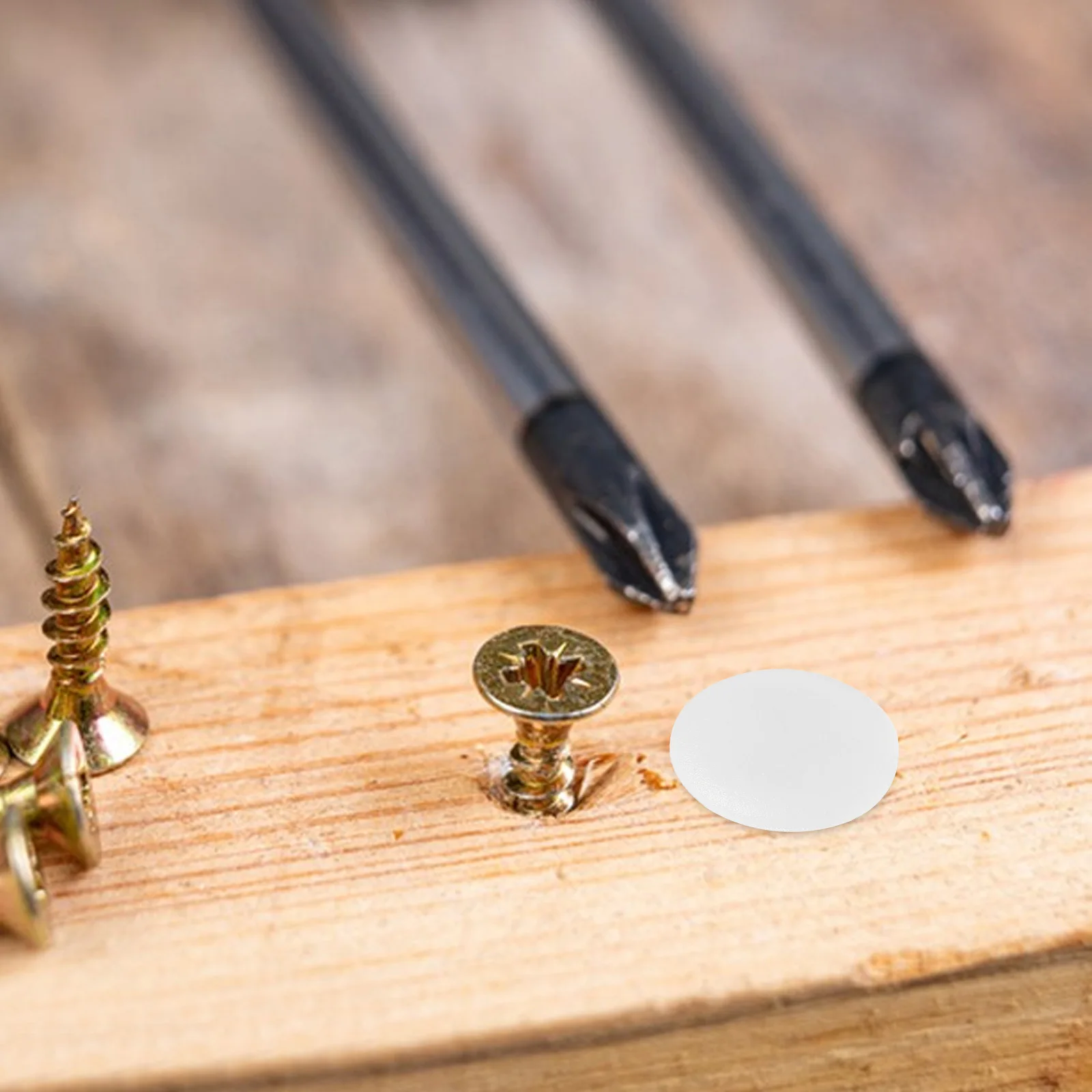 

100pcs Plastic Hole Plugs For Furniture Screw Hole Covers White Round Hardware Caps Dustproof Water Resistant Decorative Bumper