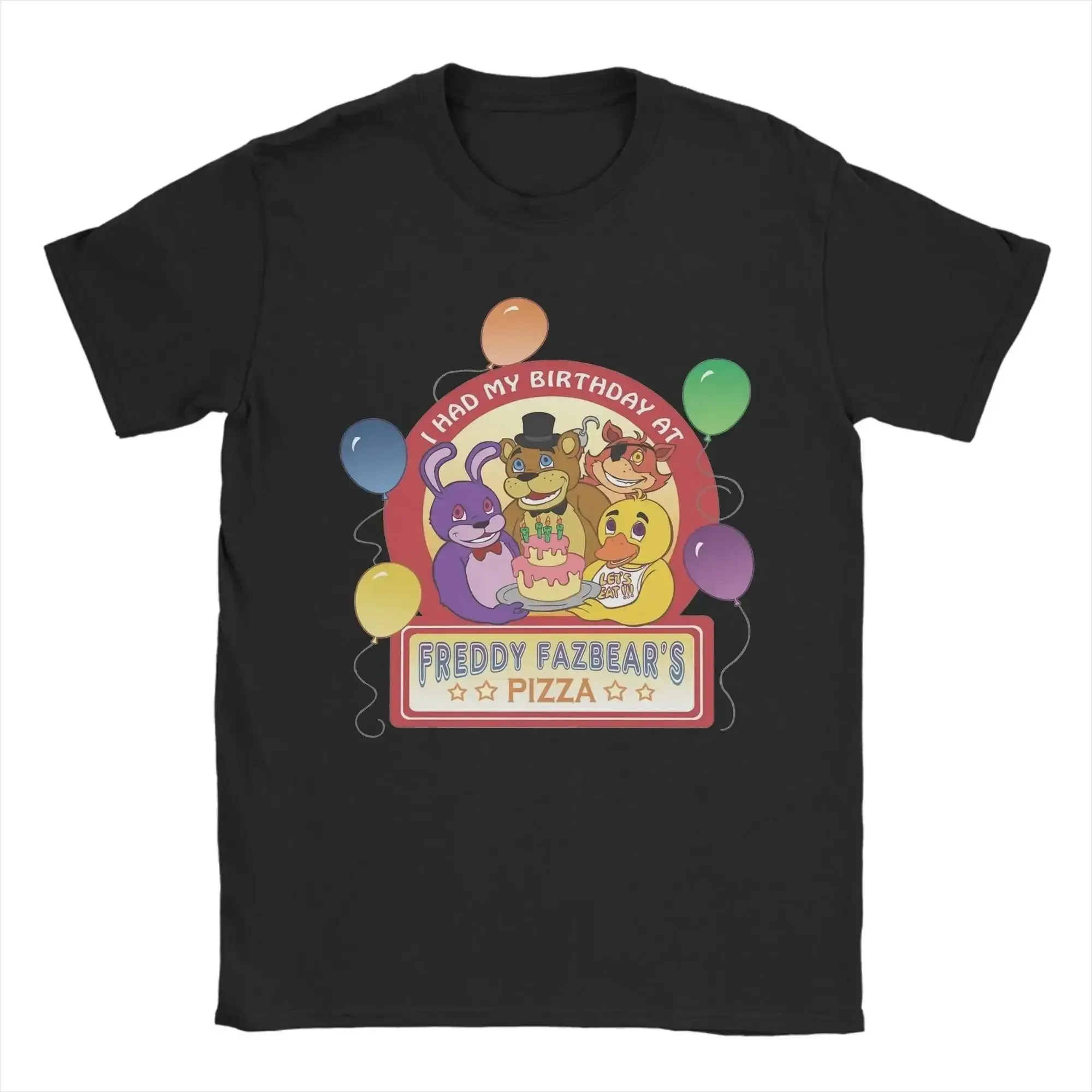Five Nights at Freddy's T-Shirt – Klassisches Animatronic Crew Grafik-T-Shirt für FNAF-Fans, schwarzes Baumwoll-Oberteil für Männer und Jugendliche – Detail 4