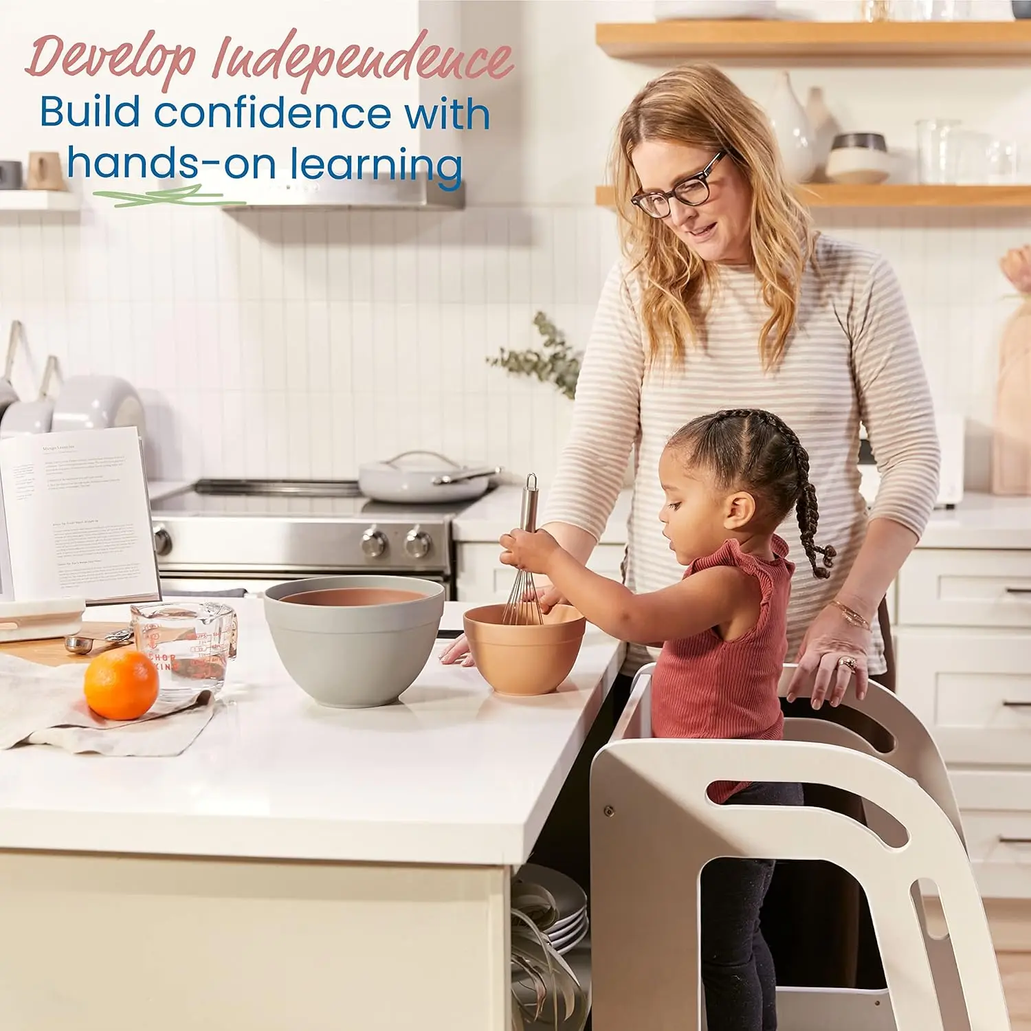 Помощник кухонной башни, табурет-ступенька, белая стирка