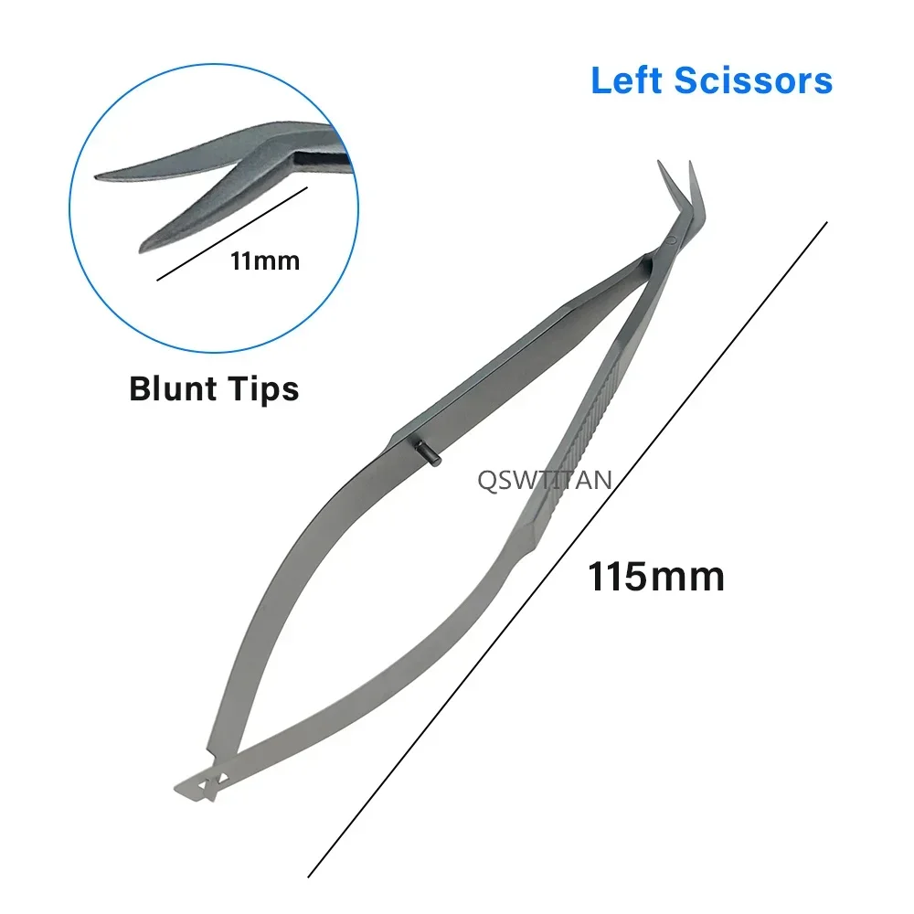 QSWTITAN Титановые офтальмологические ножницы Castroviejo Corneal, левый/правый офтальмологический хирургический инструмент
