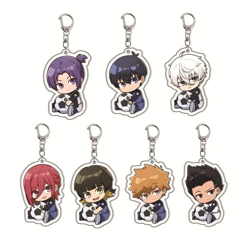 

7pcs/set Anime Keychain BLUE LOCK Key Chain Cartoon Kawaii Bag Pendant Car Key Ring Acrylic Backpack Decoration Kids Toy Gift