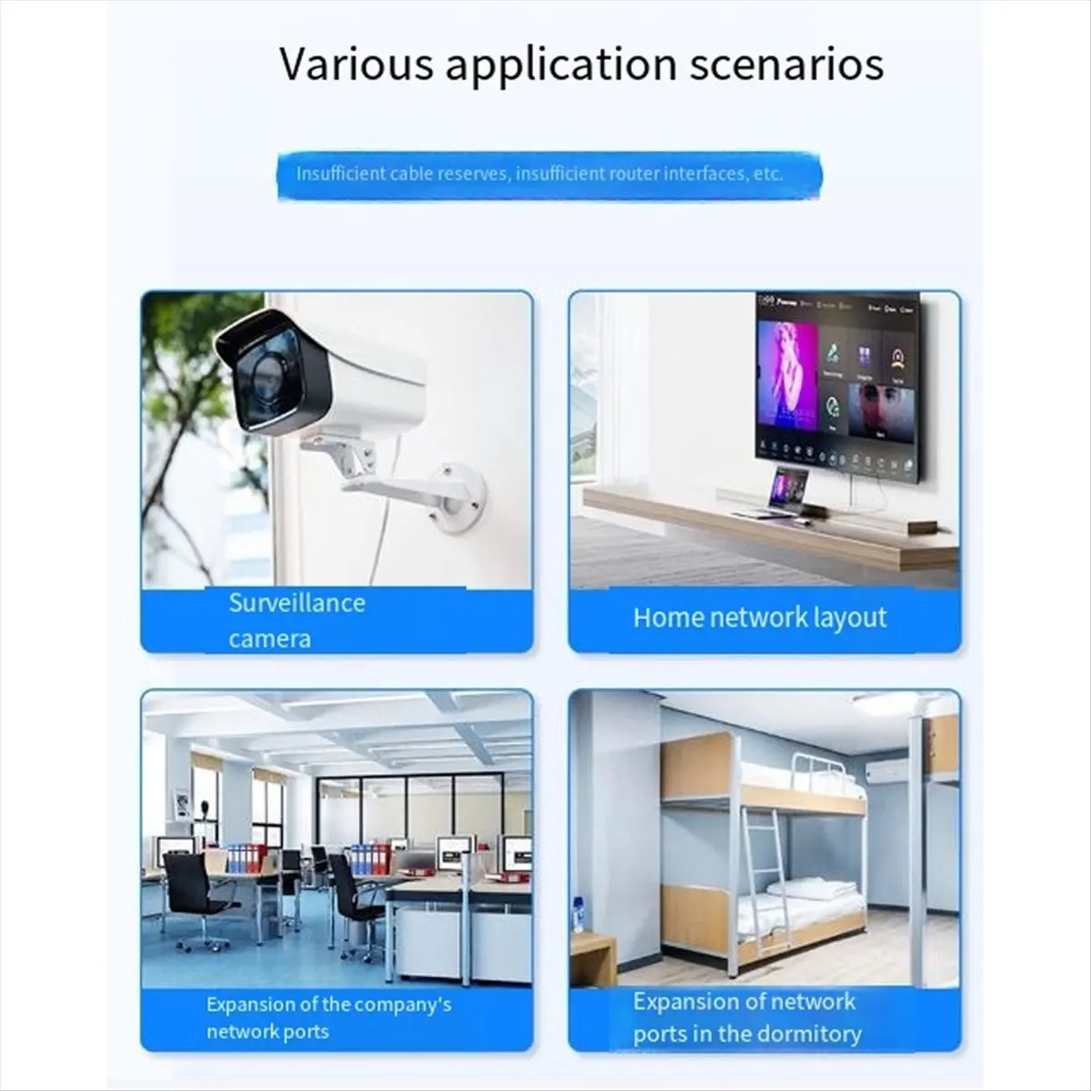 Gigabit Ethernet Splitter 1 to 2 Network Splitter 1000Mbps Ethernet Cable Splitter Network Connector for Cat8/7/6/5e/5