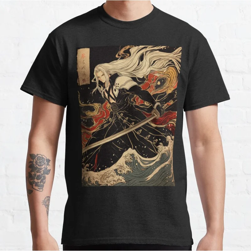 

Vinage Traditional Sephiroth Final Fantasy video game Gift t shirt for man Large size Tops S-6XL 100% cotton printed Clothes