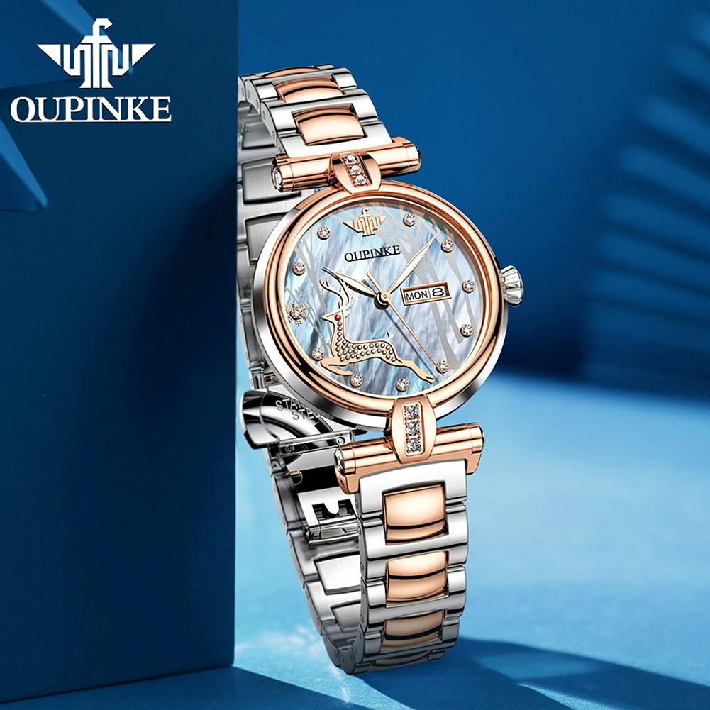 OUPINKE Luxury Automatic Mechanical Watches for Women Waterproof Bracelet Watches Set Ladies Wristwatches Reloje Para Mujer 3180