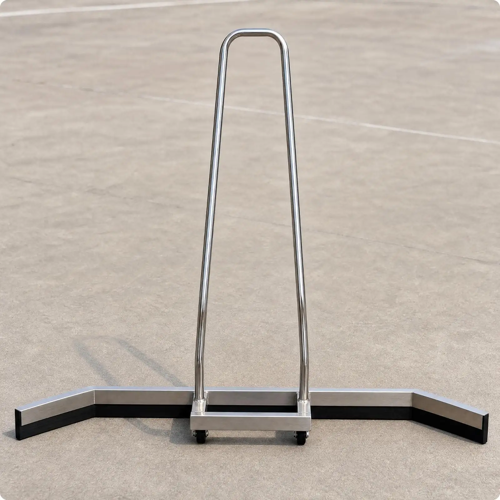 Floor Water Squeegee with Guide Wheels Stainless Steel Sports Court Scraper for Drying Puddles from Concrete Driveway Patio